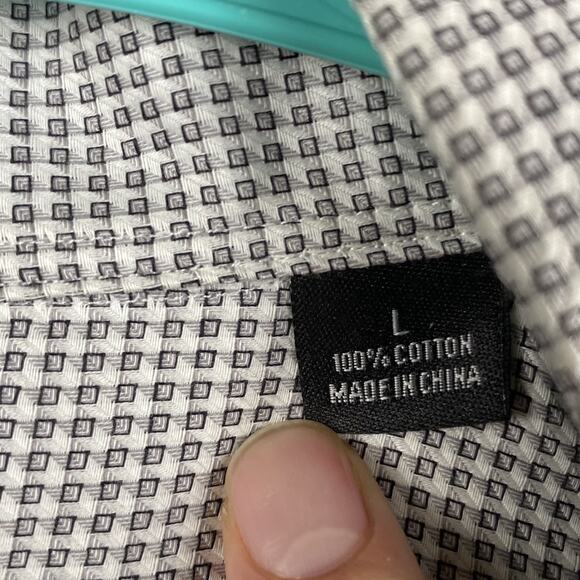 Kenneth Roberts Button Up Shirt Men's Large Geometric Pattern Causal Formal New - Picture 8 of 12